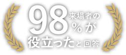 来場者の99%が役立ったと回答